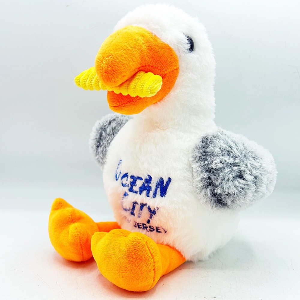 Ocean City NJ Seagull with French Fry Souvenir Bird Plush Stuffed Animal